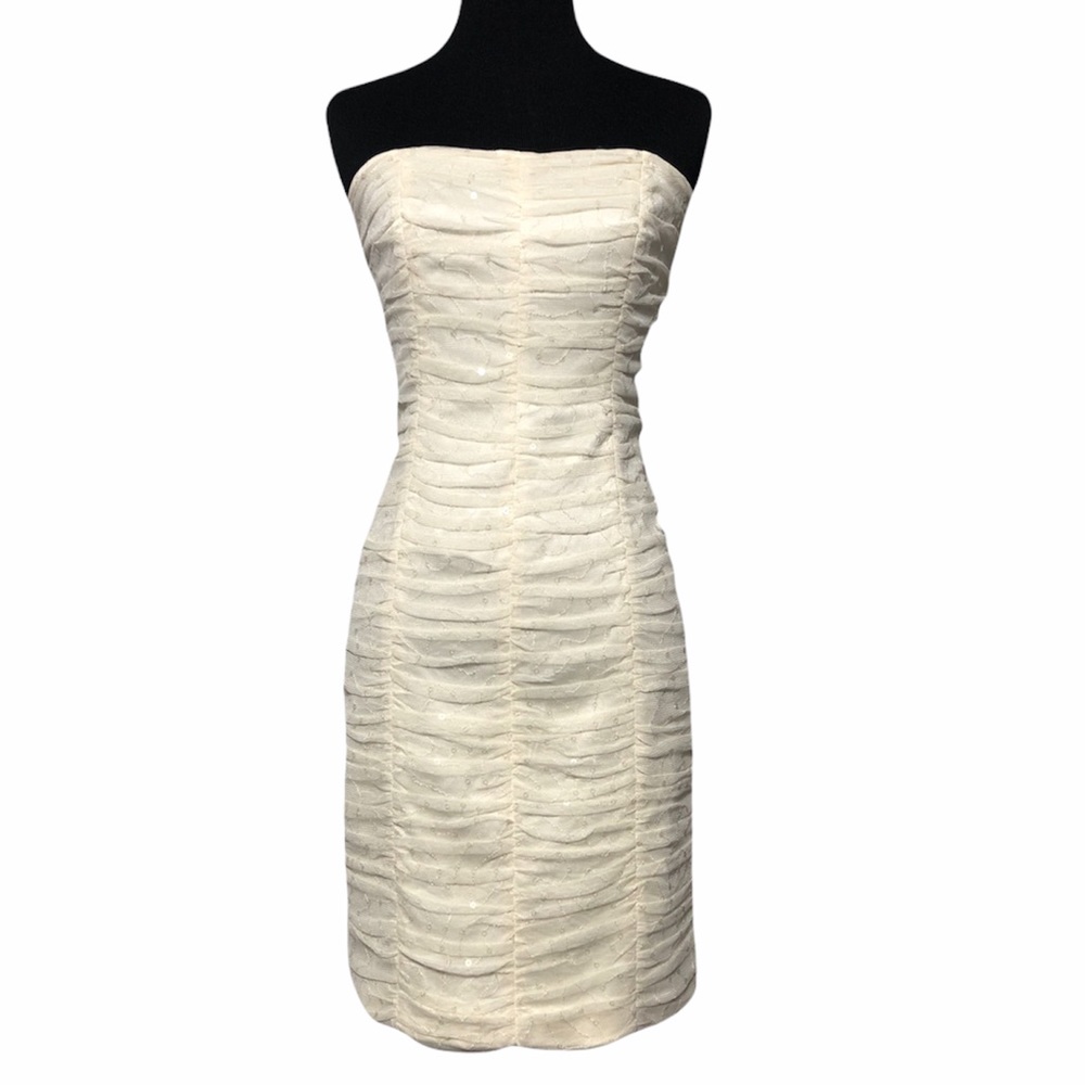 Maria Bianca Nero Sequin Strapless Silhouette Dress